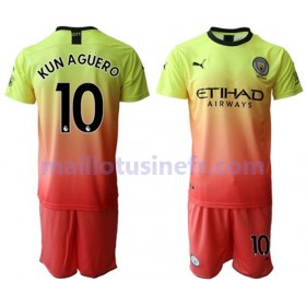 Maillot de Foot Manchester City Kun Agüero 10 Troisième 2019-20 - Enfant